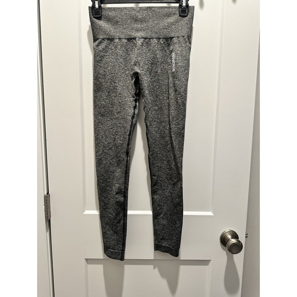 Gymshark Black Gray Marl ADAPT Seamless Leggings Pants S Excellent Condition